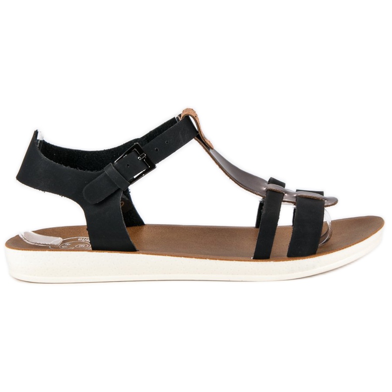 Sandale zakopčane kopčom crno smeđa