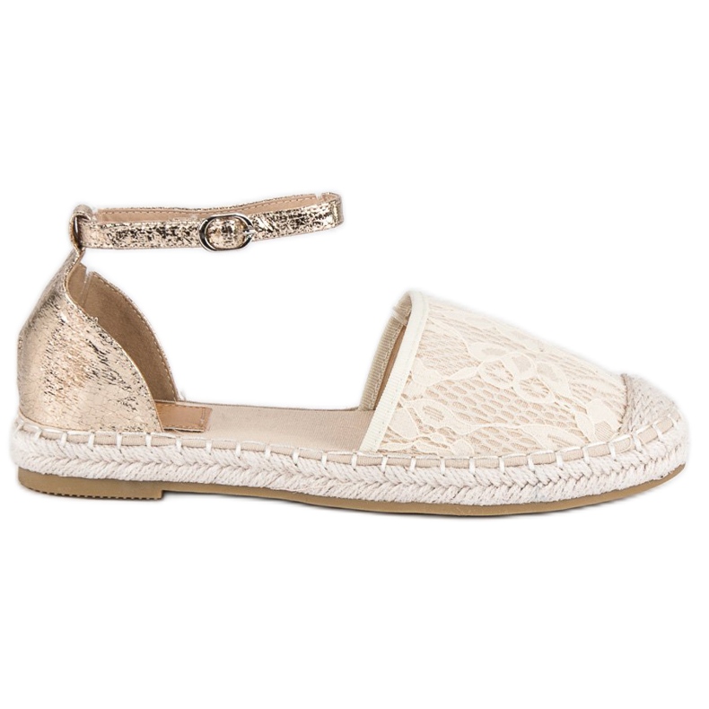 Nio Nio Espadrile od čipke smeđa žuta boja