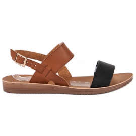 Ležerne sandale crna smeđa