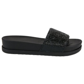 Elegantne crne papuče crna