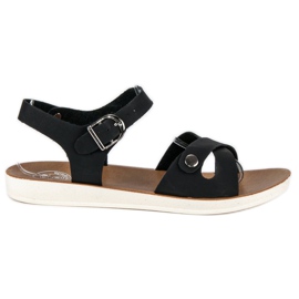 Crne sandale s kopčom crna