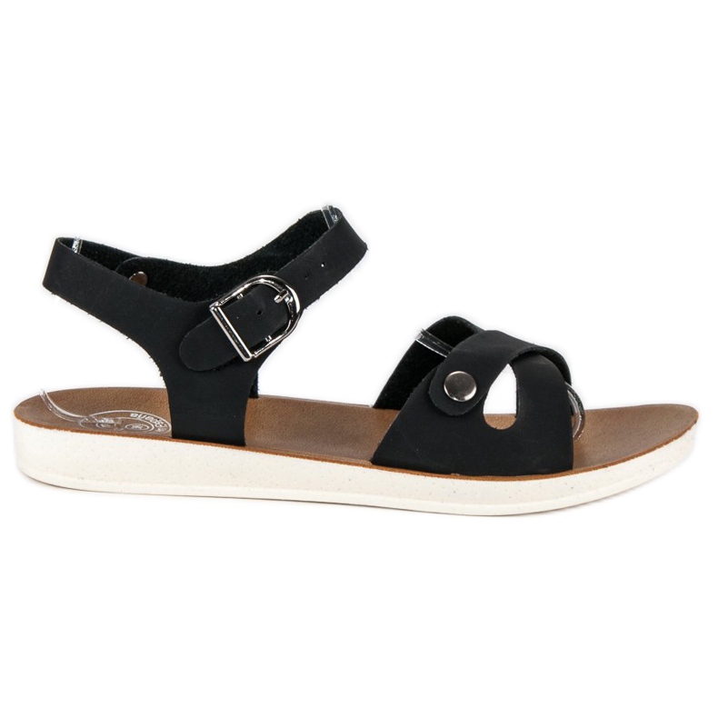 Crne sandale s kopčom crno