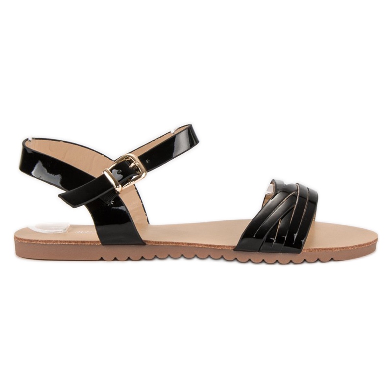 Bestelle Crne lakirane sandale crno