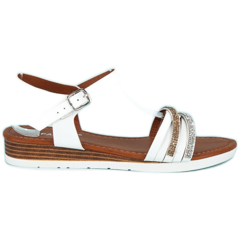 Fama Sandale na nisku potpeticu bijela