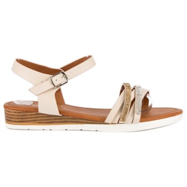 Fama Sandale na nisku potpeticu smeđa