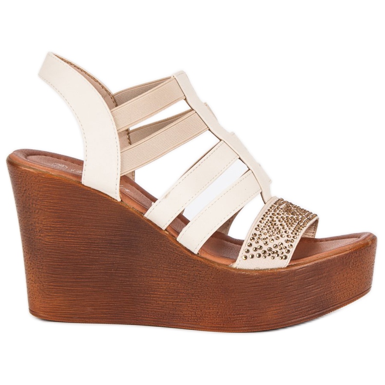 Renda Lagane sandale na klin smeđa