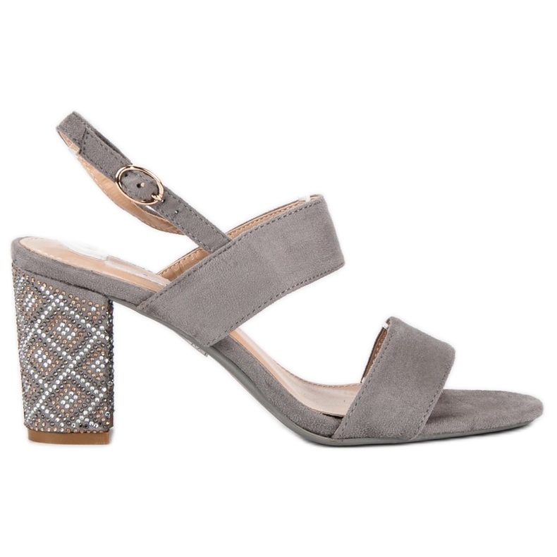 Elegantne sandale s perlama siva