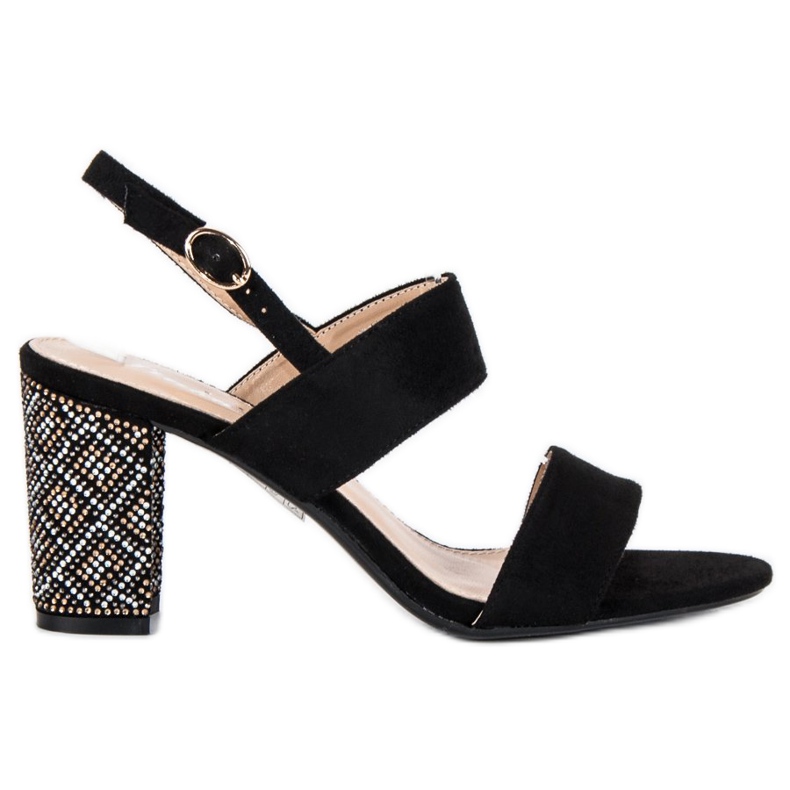 Elegantne sandale s perlama crno