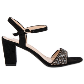 Elegantne sandale na visoku petu crna