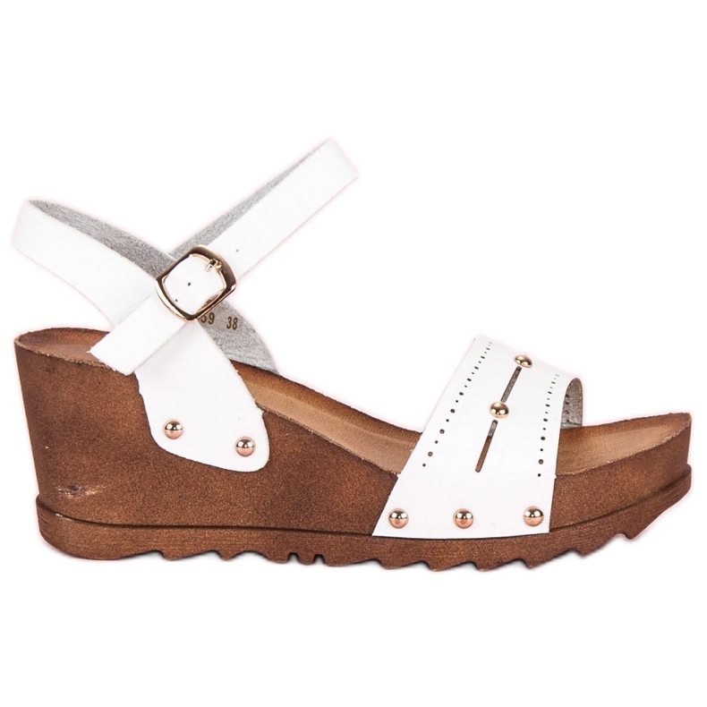 Bijele sandale na klin bijela