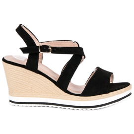 Anesia Paris Crne sandale na klin crna