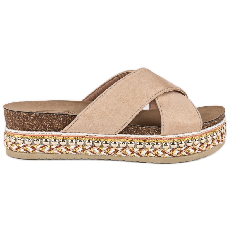 Bež papuče na platformi