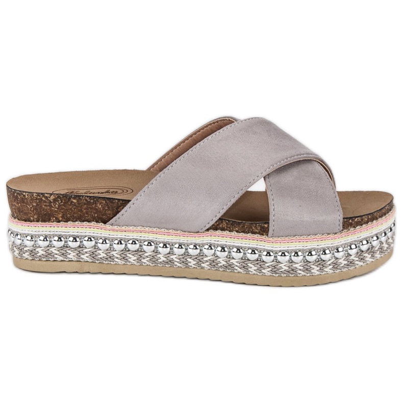 Sive papuče na platformi siva