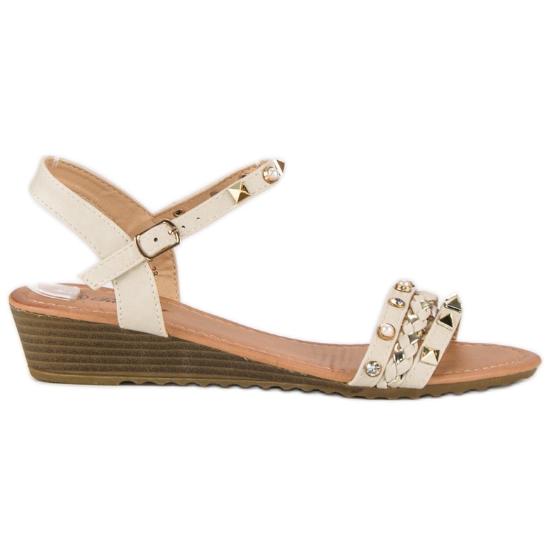 Renda Modne sandale na klin smeđa