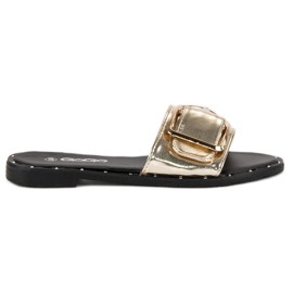 Gogo Ženske zlatne papuče crna žuta boja