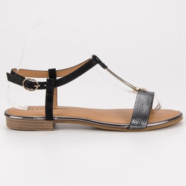 L. Lux. Shoes Crne ravne sandale crna