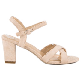 Lovit Sandale od antilopa na stupicu smeđa