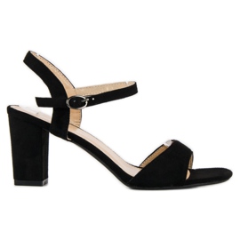 Lovit Crne sandale na visoku petu crna