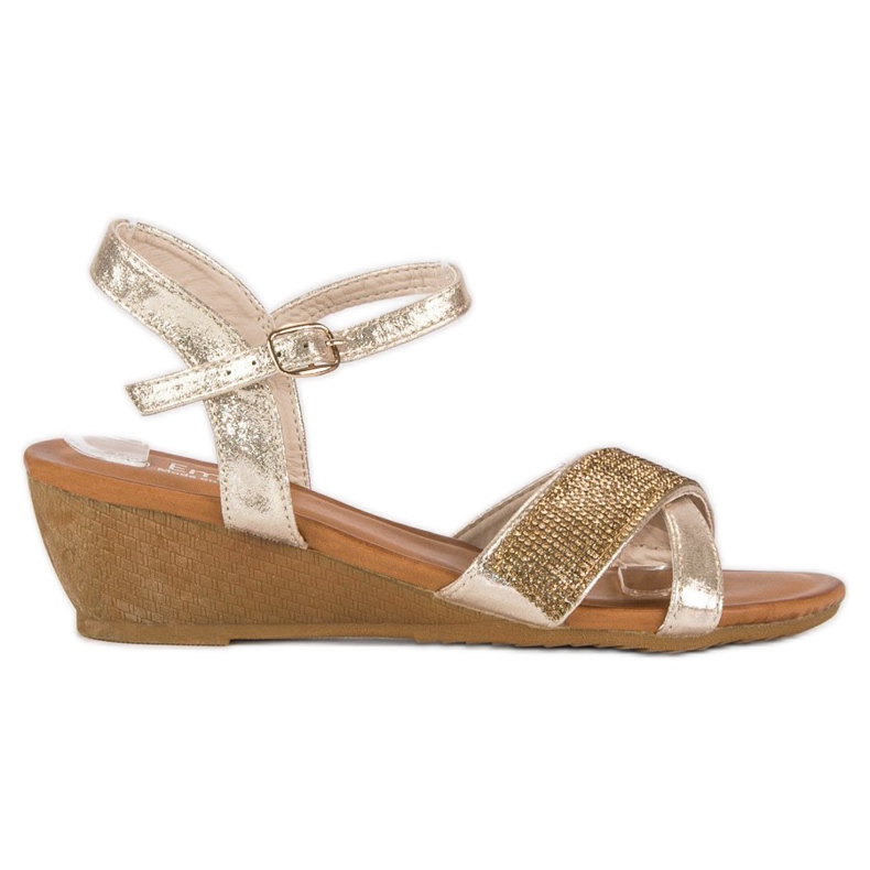 Zlatne sandale na klin zlatna