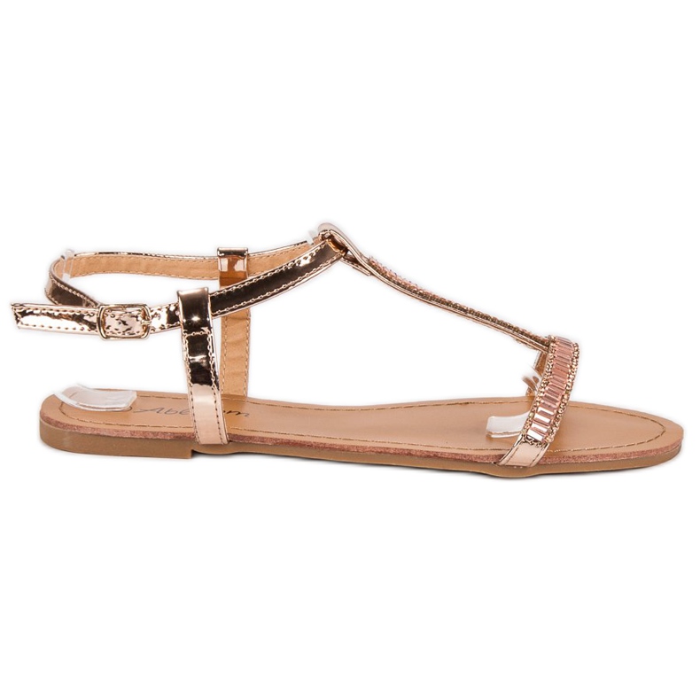 Abloom Lakirane ravne sandale ružičasta