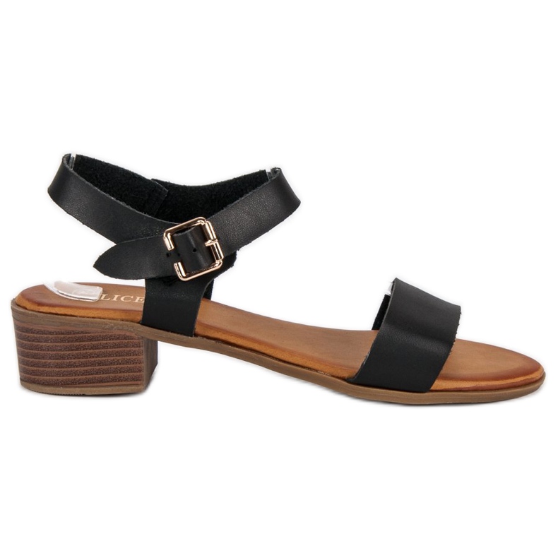 Licean Sandale s niskom potpeticom crno
