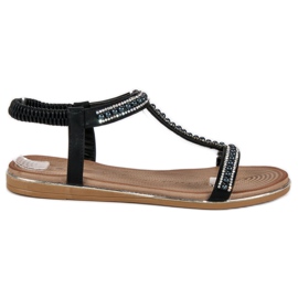 Juliet Crne ravne sandale crna