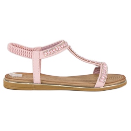 Juliet Ružičaste ravne sandale ružičasta