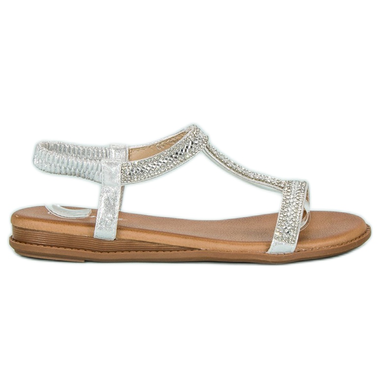 Renda Elegantne slip-on sandale siva