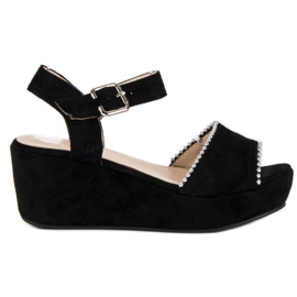 Super Mode Suede klinovi crna