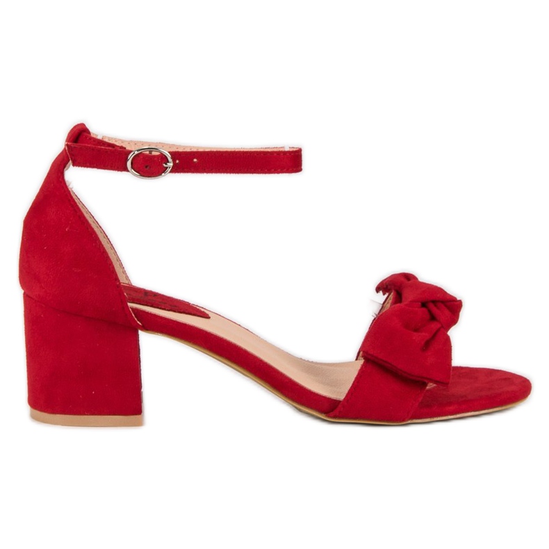 Top Shoes Crvene sandale na visoku petu crvena