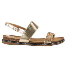 Via Giulia  Ravne sandale s kopčom žuta boja