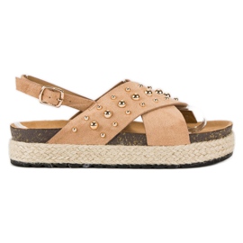Espadrile od antilopa na platformi smeđa