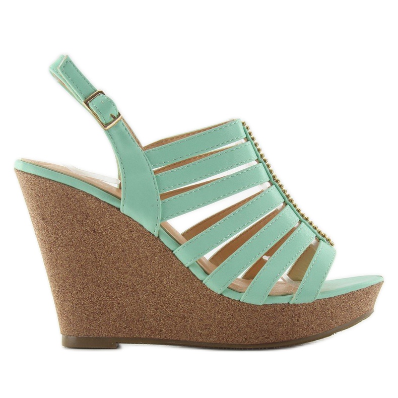 Sandale na klin FA77 zelena