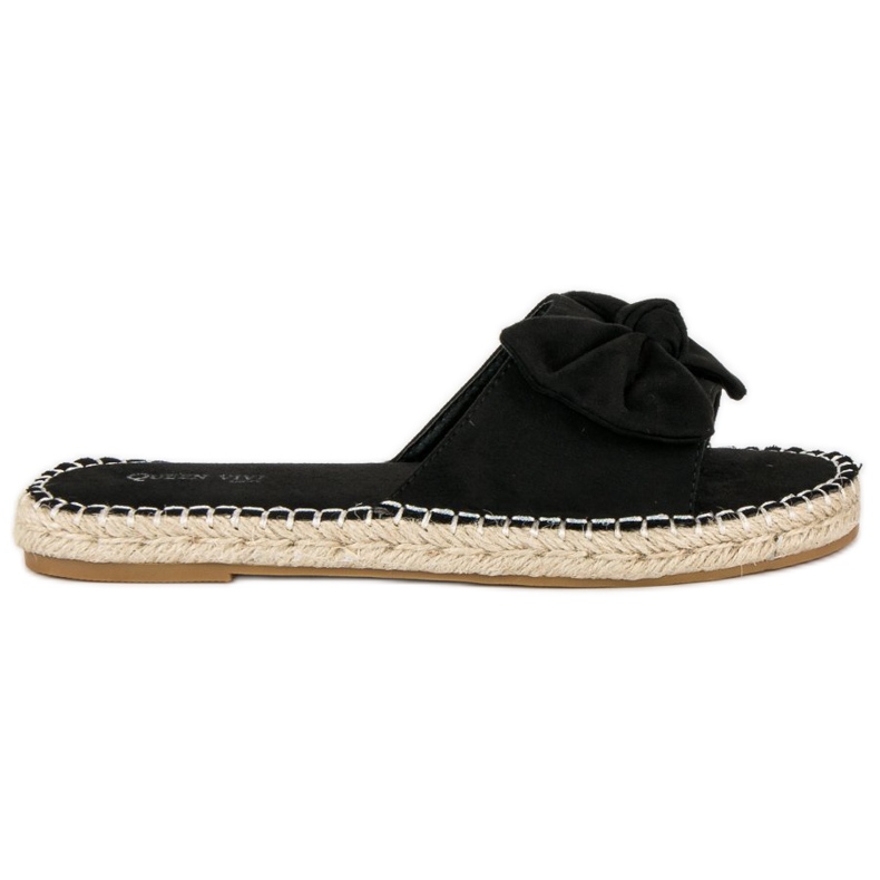 Queen Vivi Japanke espadrile od antilopa crno