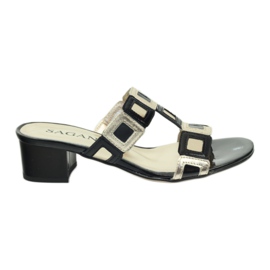 Crno-zlatne Sagan papuče crna žuta boja