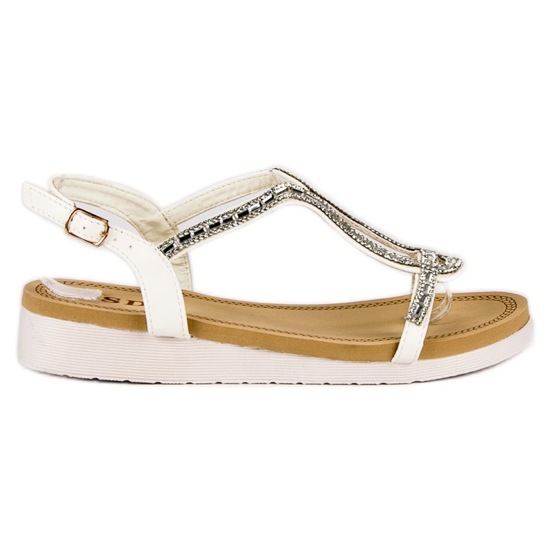 SDS Udobne ravne sandale bijela