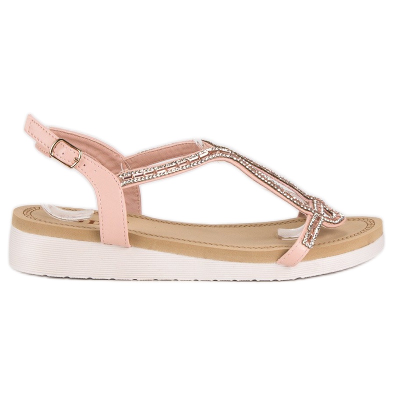 SDS Udobne ravne sandale ružičasta