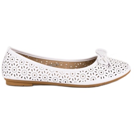 Diamantique Ažurne balerine bijela