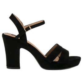 Milaya Modne sandale na visoku petu crna