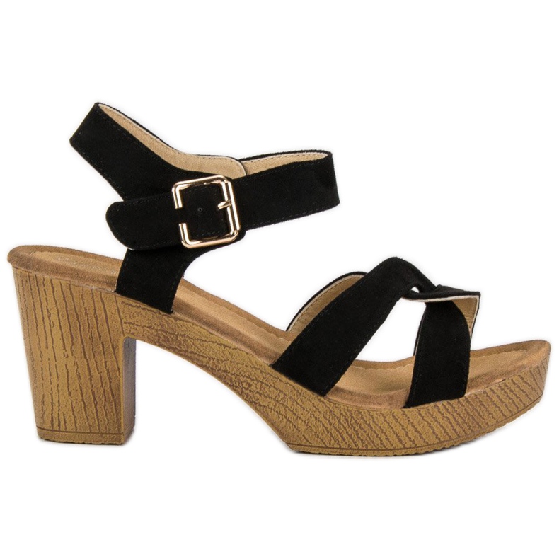 Lagane sandale na stupu crno