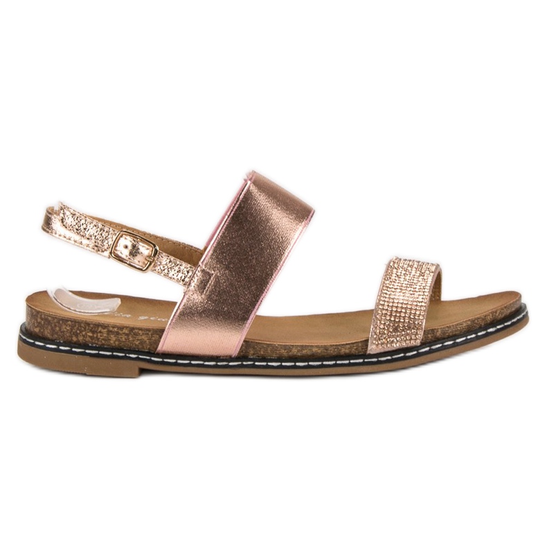 Via Giulia  Ravne sandale s kopčom ružičasta