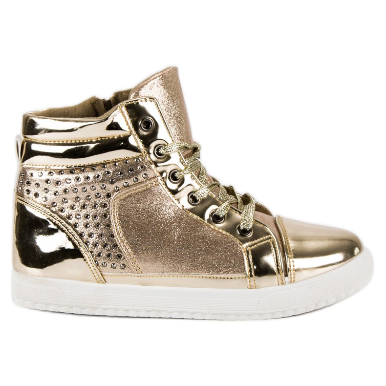 Lakirane tenisice iznad gležnja žuta boja