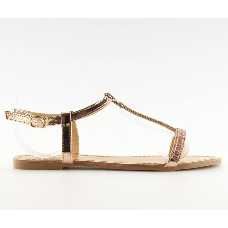 Sandale s ružičastim kubnim cirkonima SY644 ružičasta