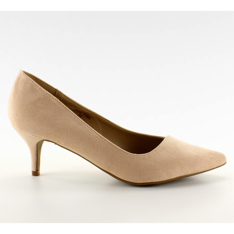 Suede pumpe na niskoj peti ZH02 ružičasta