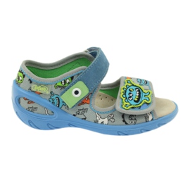 Sandale kožni umetak Befado 433P plava narančasta siva