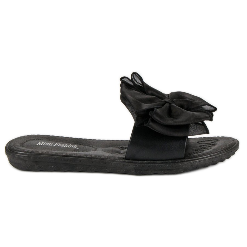 Papuče s mašnom crno