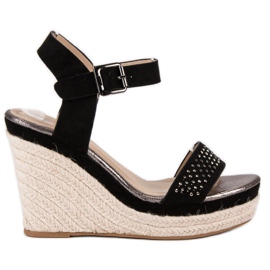 Sweet Shoes Crne espadrile na klin crno