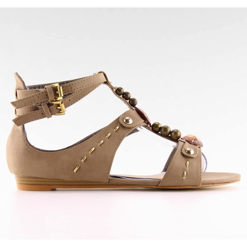 Ženske sandale s kaki kamenčićima ZS3522