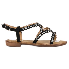 Small Swan Ležerne ravne sandale crna