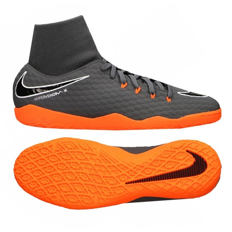 Nike nogometne cipele Hypervenom PhantomX 3 Academy Df Ic M AH7274-081 siva siva